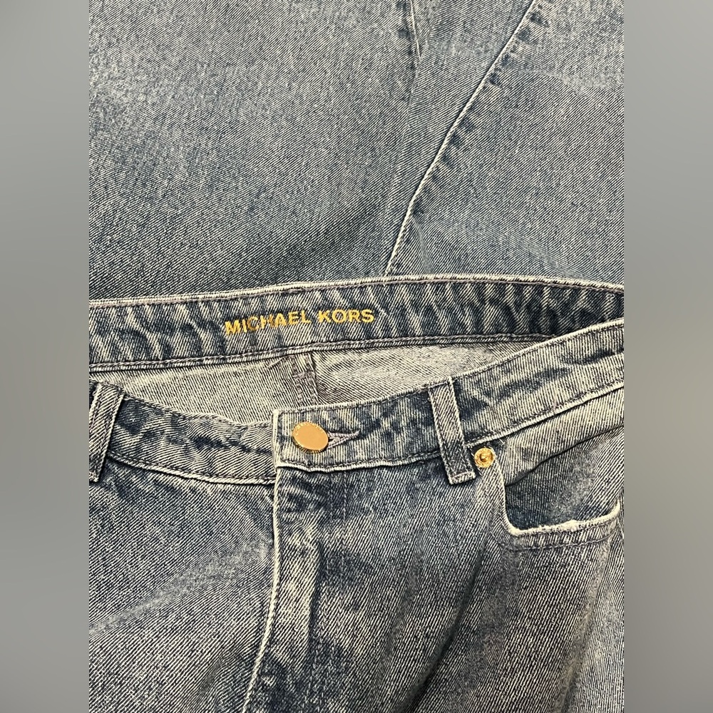 Michael Kors Womens Jeans Wide Leg Button Cropped High Rise Denim Size 10 - Picture 11 of 16